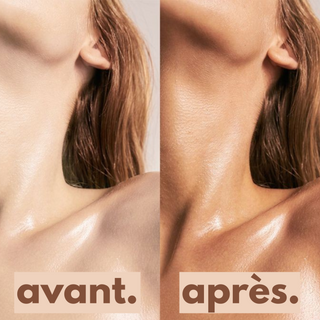 Avant et après application d'un autobronzant instantané pour un bronzage naturel