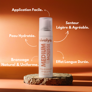 Application facile peau hydratée senteur agréable et légère bronzage naturel et uniforme effet longue durée. Autobronzant naturel pour un bronzage sans soleil, effet doré et éclatant.